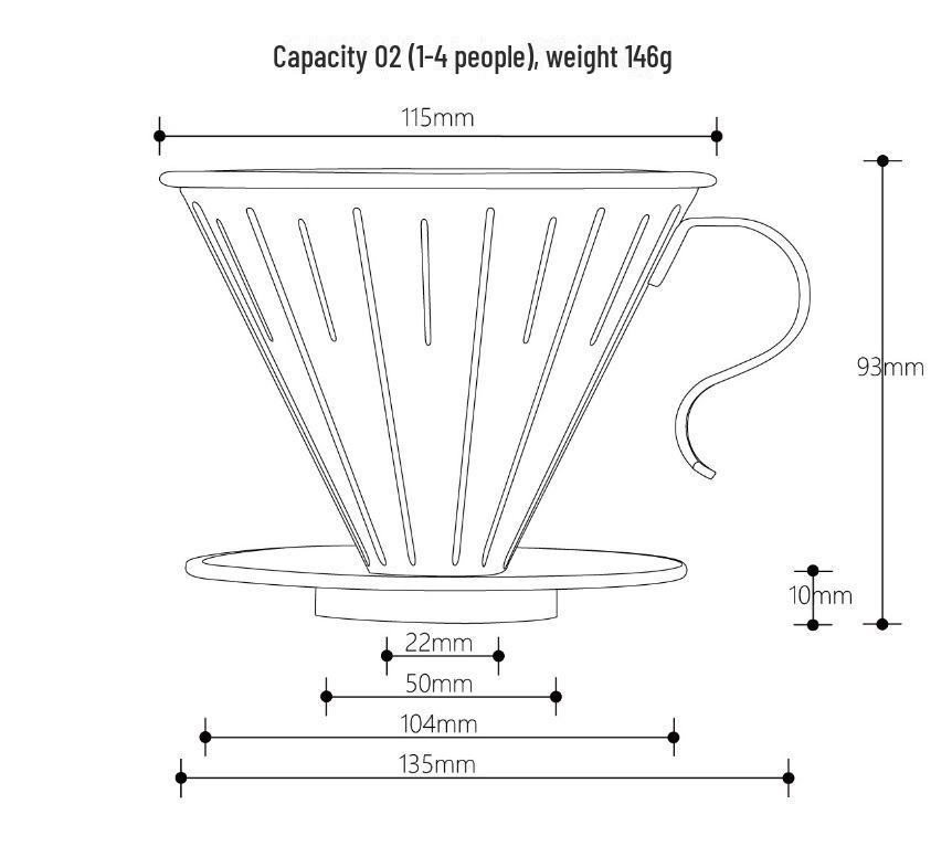 Embossed Stainless Steel Hand-Brew Coffee Drip Filter (V60 Compatible)