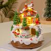 YL-2347 Glowing Music Snow House) Christmas Creative Ornaments Glowing Music Train Rotating Snow House Christmas Gift