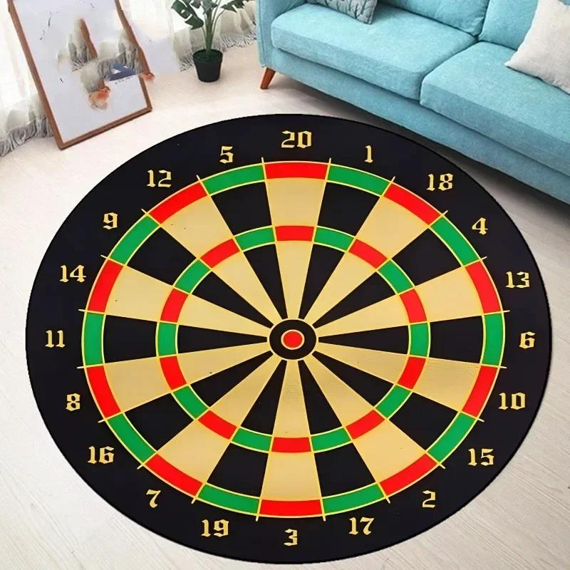 Dartboard Pattern Round Non-slip Rug  Bullseye Round Rug  Youth Bedroom and Living Room Chair Cushion Stylish Home Decor Rug