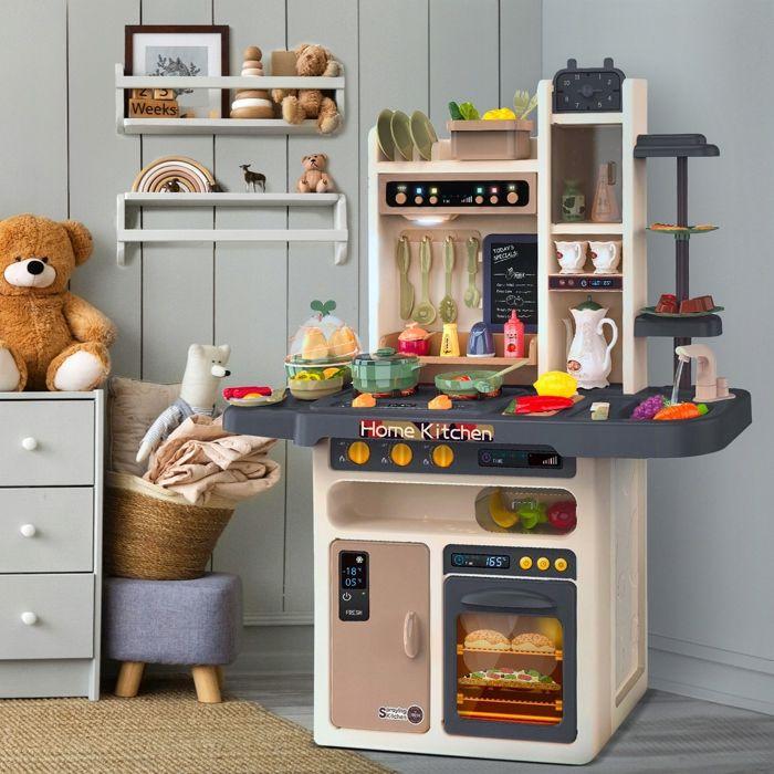 Kinderplay Cuisine Pour Enfants Avec Lumière, Sons, Eau Et Vapeur, Cuiseur À Oeufs, 65 Accessoires (KP3297)