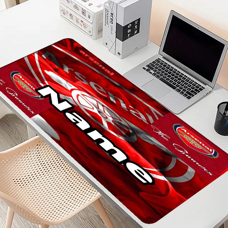 Custom Name Personalized Arsenal F.C Pattern Mousepad, Laptop PC Desk Mat, Decorative Desk Mat for Home Keyboard Pad Gift