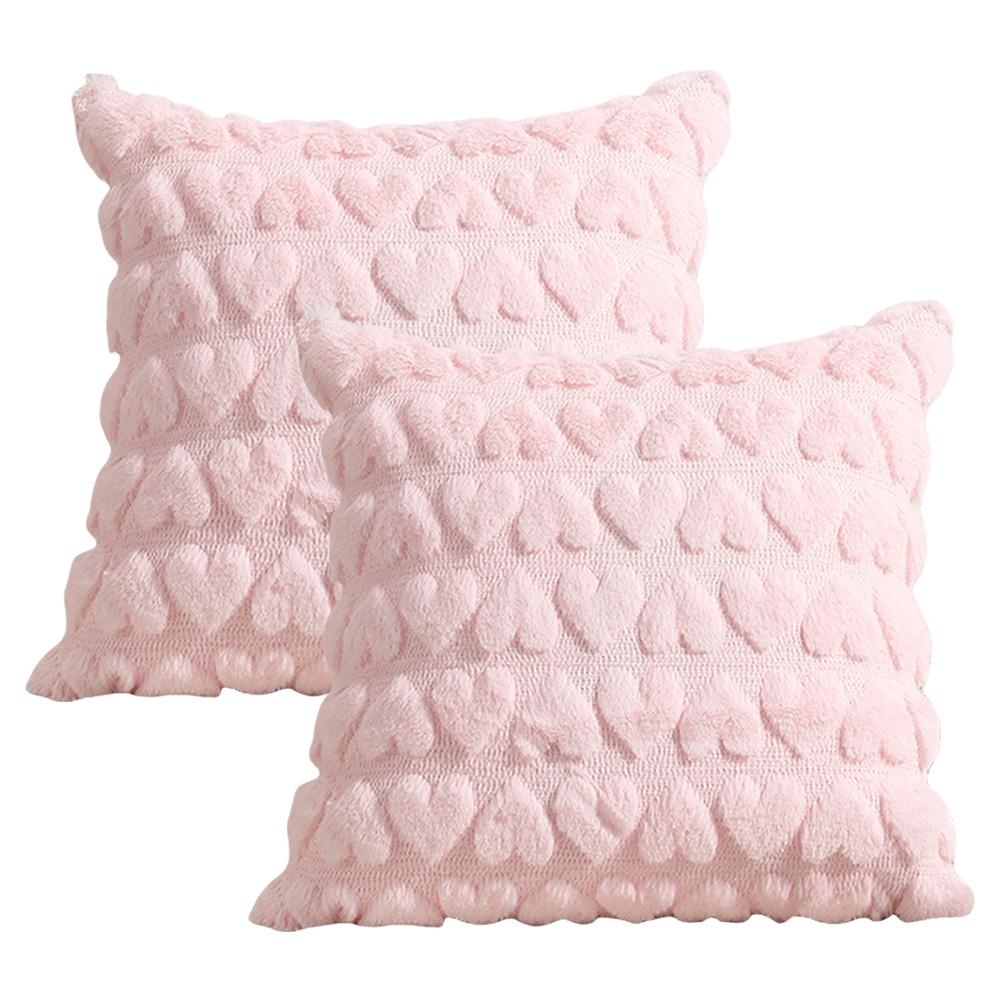 

2 шт. плюшевая наволочка в виде сердца, наволочка с надписью «Love Throw», наволочка из искусственного меха 18x18 дюймов, мягкая наволочка для дивана