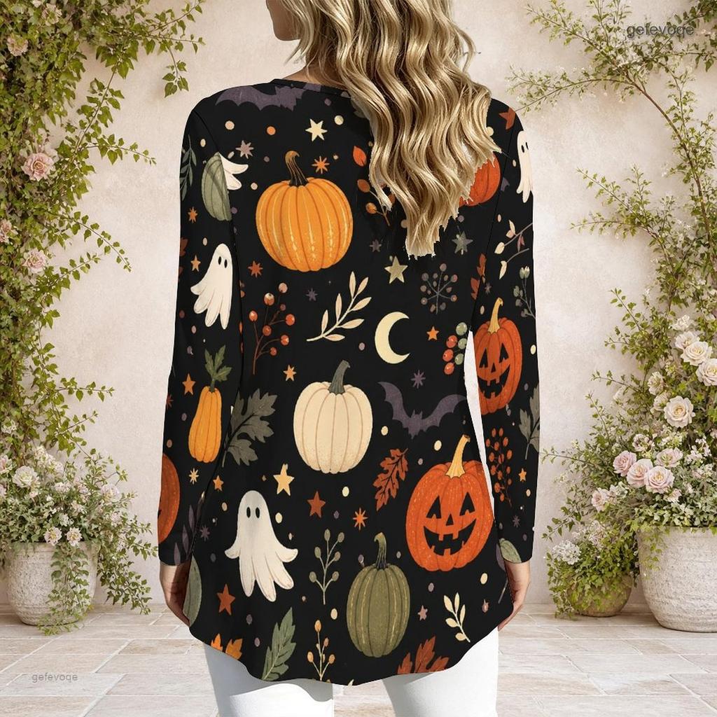 Ladies Plus Size Long Sleeve Casual Tee Metal Ring Neck Feature For Everyday Casual Styling
