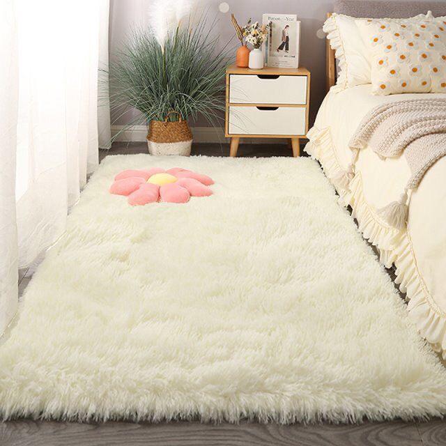 White Fluffy Hall Carpet Modern Living Room Bedroom Home Decor Large Mats Thickened Non-Slip Girl Children's Room Pink Furry Rug
