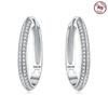 Large Double Circle Hoop Earrings with simple Style Rainbow earrings Zircon 925 Silver for Lady Gifts Fine Jewelry