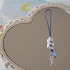 Ocean Jellyfish Beaded Phone Charm Handmade Blue Flower Crystal Pendant Aesthetic Bag Camera Keychain