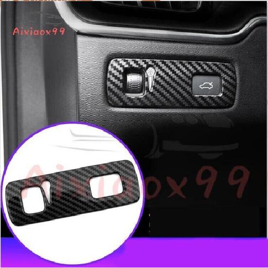 For Volvo XC60 -2024 ABS Carbon Interior Head Light Switch Button Cover Trim