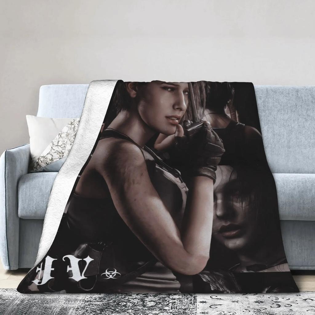 Residents Evils Jill Valentine Super Soft Plush Throw Blanket for Kids and Adults Funny Couch Chair Flannel Bedspread Cover