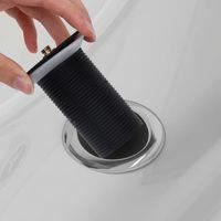 Drain à poussoir - vidaXL - Noir - 6,4x6,4x9,1 cm - Zinc et laiton - Facile à nettoyer