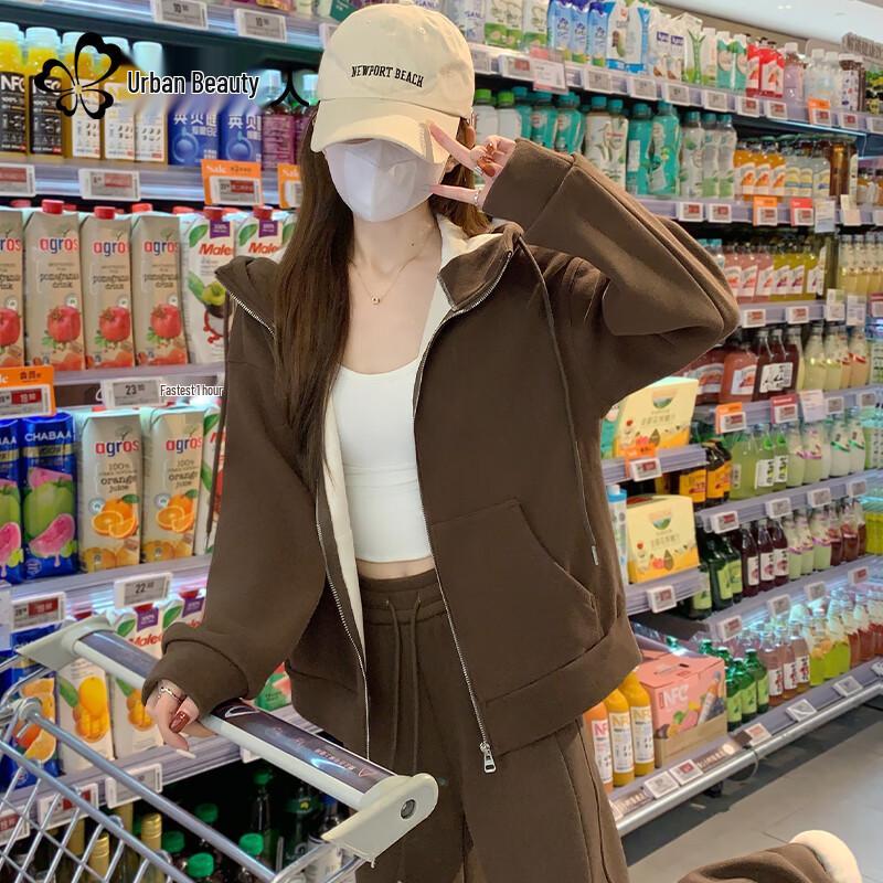 Women's Mousse Velvet Fleece-Lined Hooded Sweatshirt