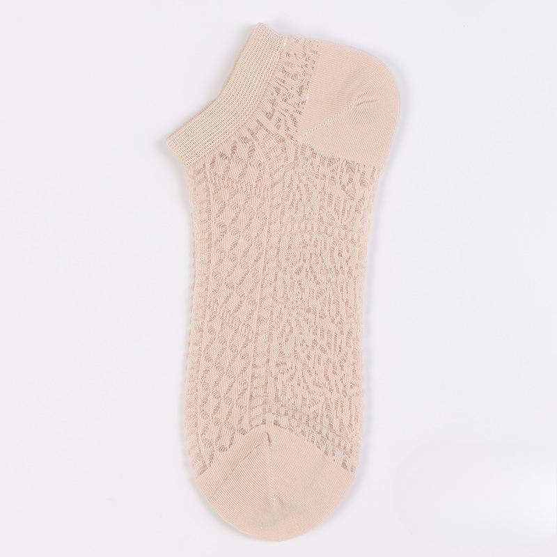 

Женские весенне-летние новые тонкие носки-следки из стекловолокна с узором 1 pair телесный