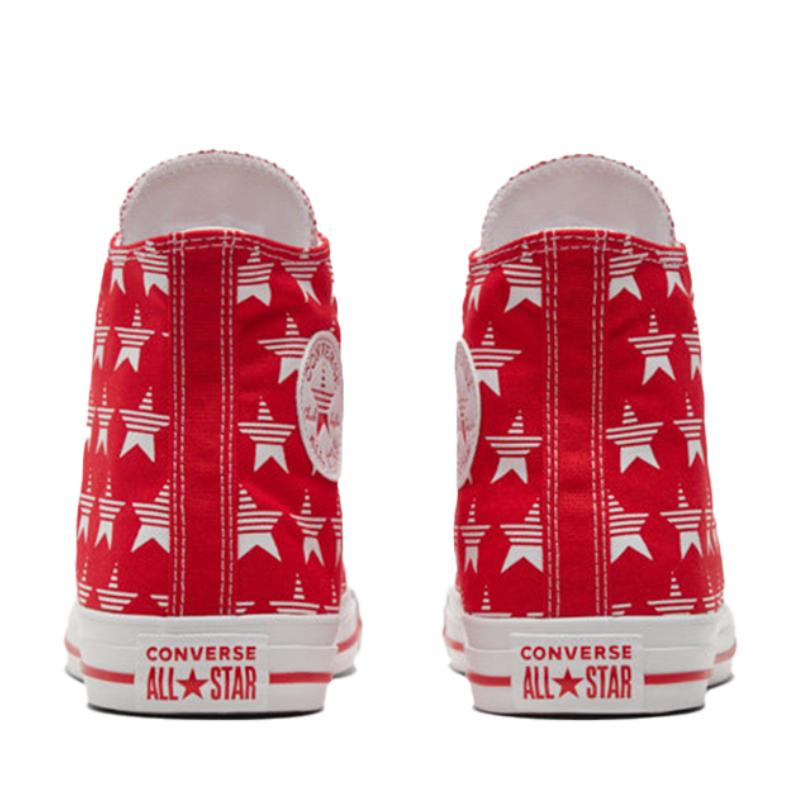 Converse Chuck Taylor All Star Canvas Full of Stars Wrap Non-Slip High-Top Board Shoes Unisex White Red