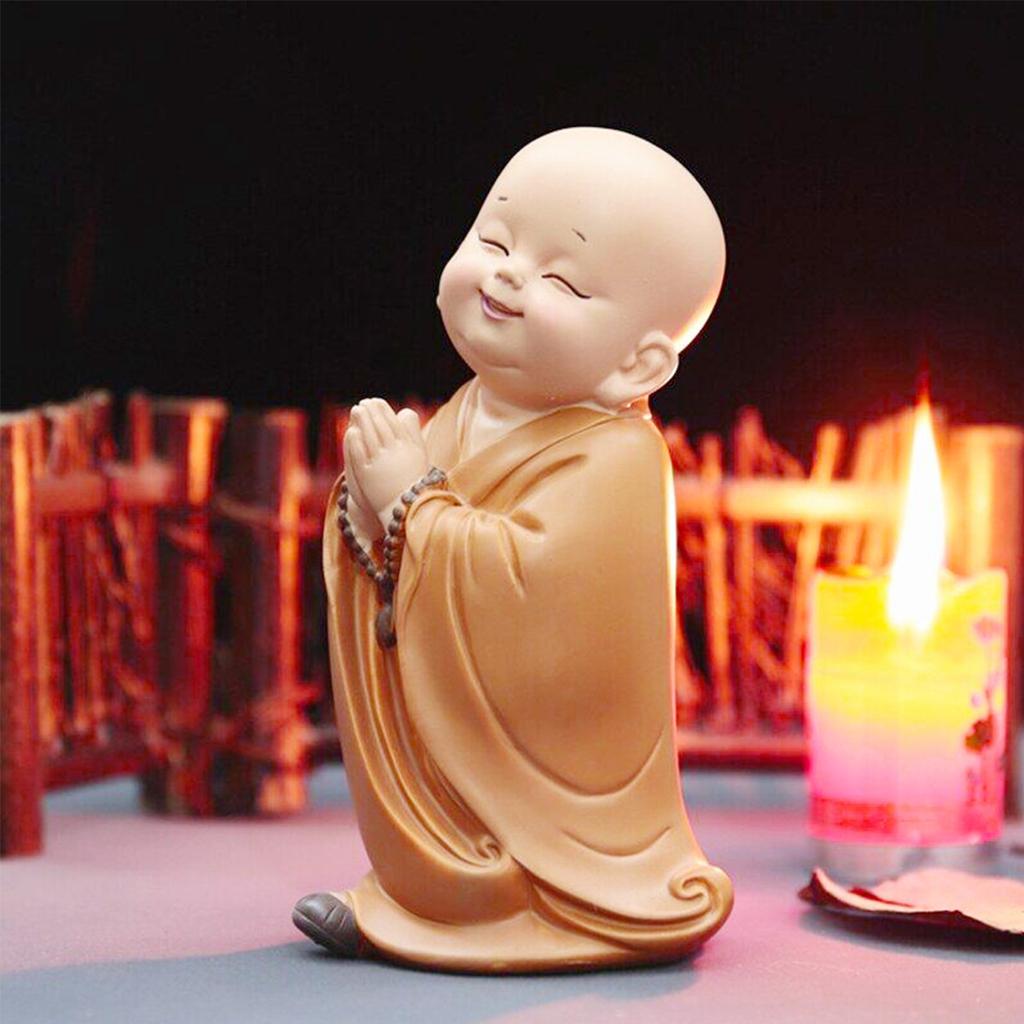 Kleine Mönchsfigur, Mini-Mönchsstatue, süße Buddha-Mönchsstatue, entzückendes Baby, kleine Mönchsdekoration, kreatives kleines Mönchsornament