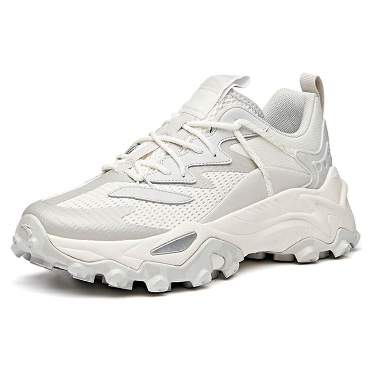 Anta Durable Breathable Low-Top Running Shoes Men Sneakers White Gray 112038832-1
