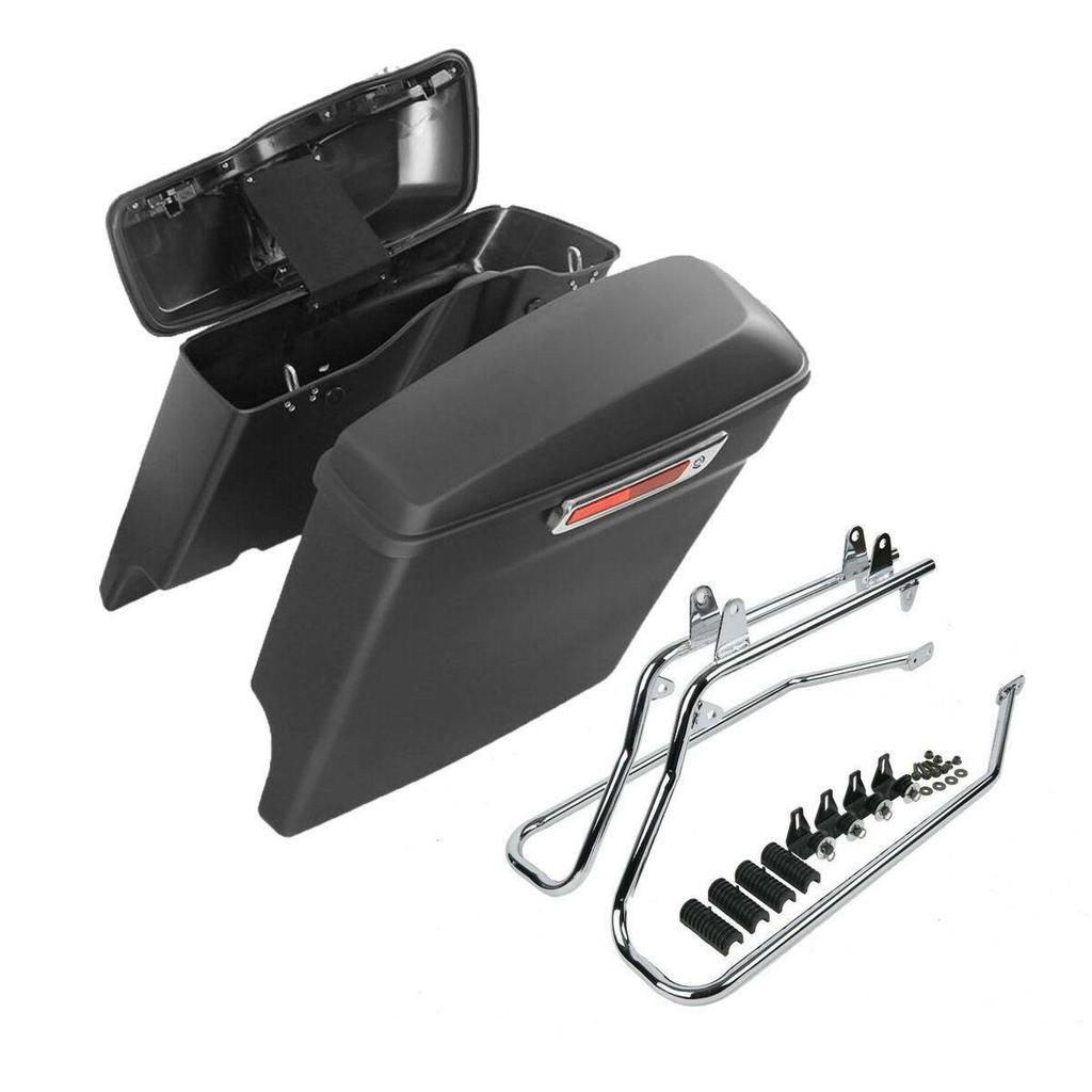 Motorcycle 5" Stretched Saddlebag Conversion Brackets For Harley Softail Fatboy 1984-2017