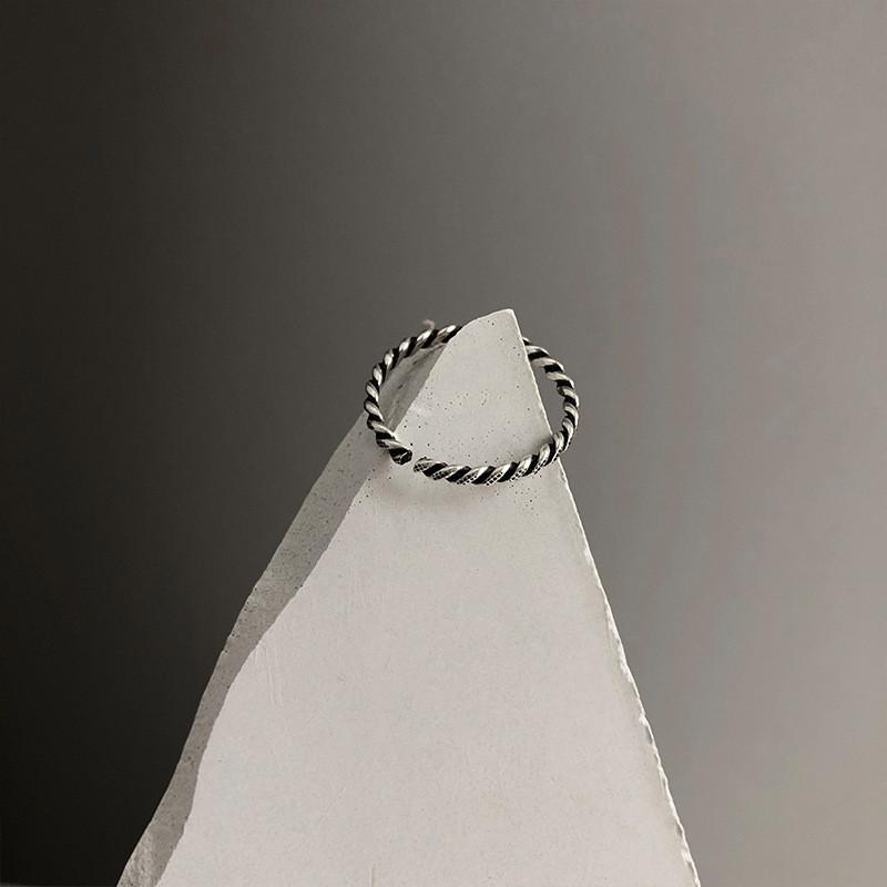 

Серебряное кольцо S925 с художественным открытым смайликом для женщин в ретро и корейском стилях