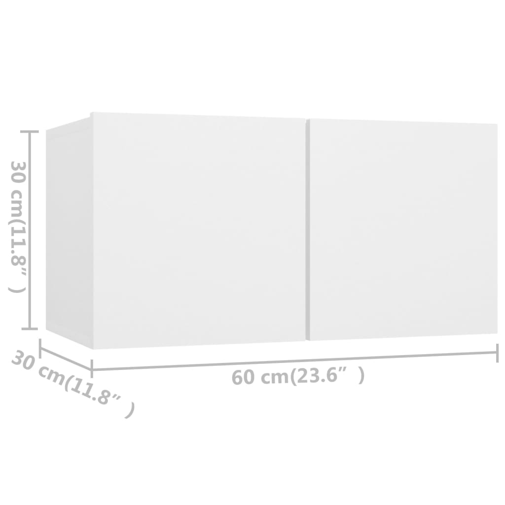 Vidaxl Szafki Tv, 4 Szt., Białe, 60X30X30 Cm, Materiał Drewnopochodny