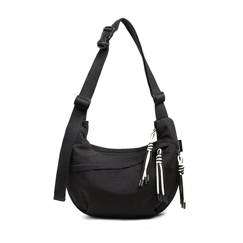 

Bag New messenger bag women s bag large capacity crescent bag casual dumpling bag shoulder bag чёрный