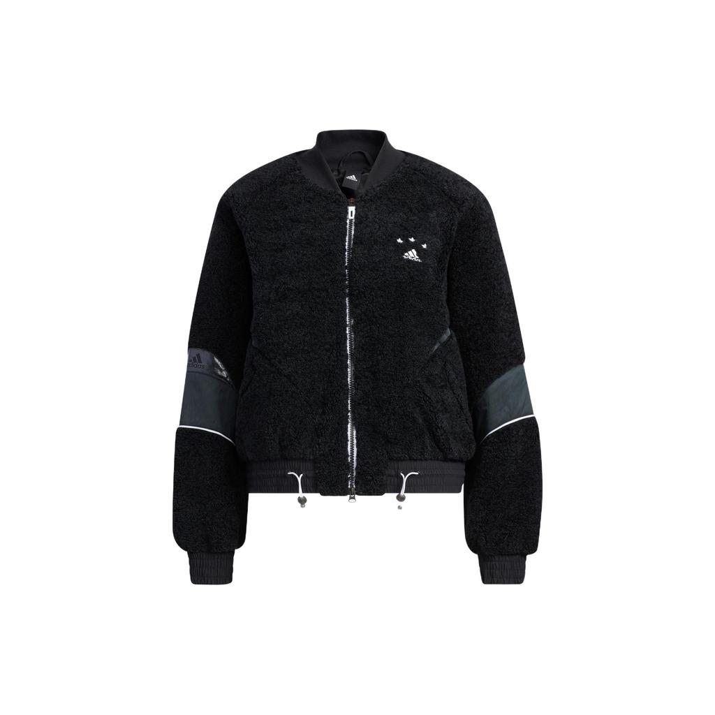 Adidas Focus Boa Embroidered Short Jacket With Zipper Women Jackets Black HY2812
