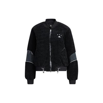 Focus Boa Embroidered Short Jacket With Zipper Women Jackets Black HY2812