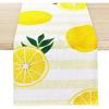 Lemon Table Runner Kitchen Decor - Yellow and White Stripes Lemon Table Decorations Summer Spring Seasonal Home Decor for Dining Table Farmhouse
