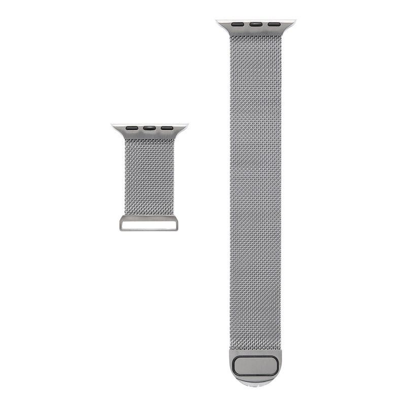 

Iwatch Magnetic Strap Band For Ultra Milanese With Double Clasp Magnetic Closure For Business Style Comfort Silver-38