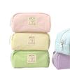 Cartoon Pen Bag Solid Color Pencil Pouch New Pen Box  School Office