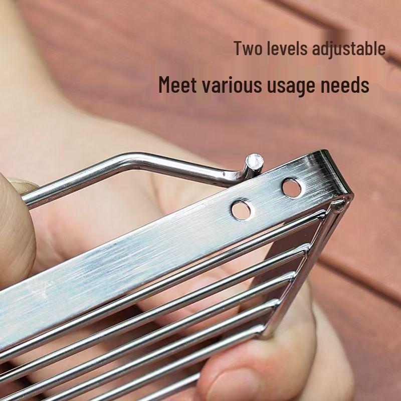 Portable Outdoor Camping Grill: Foldable Stove Stand & Barbecue Rack with Mesh Feet