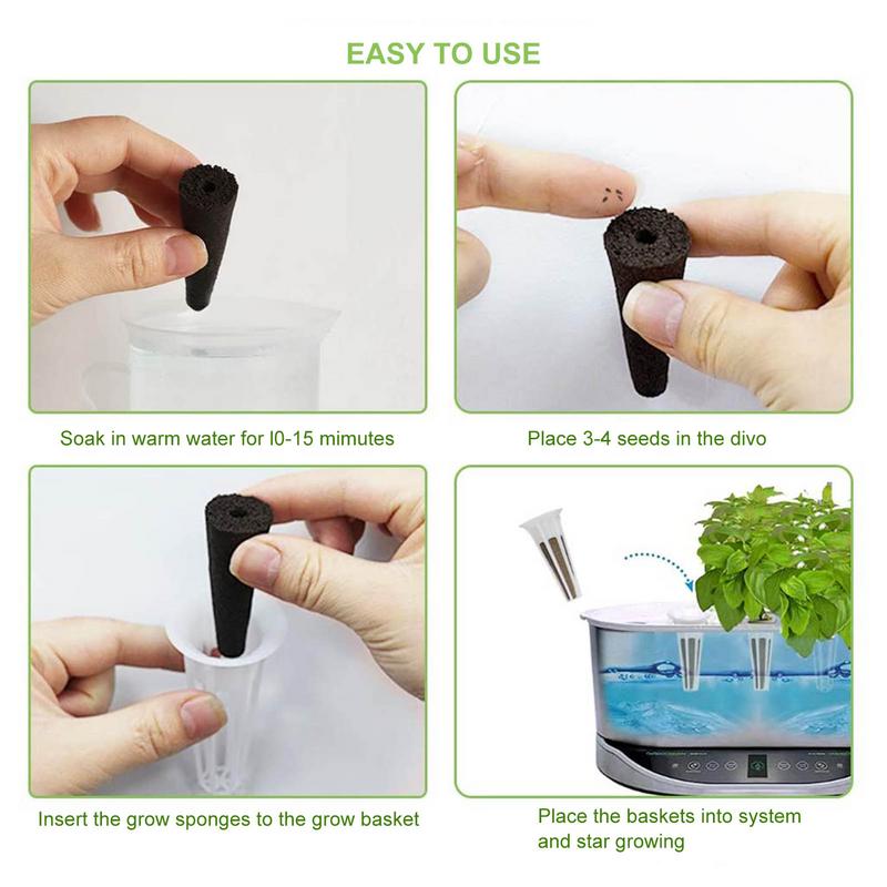 Éponges de culture de graines de remplacement Éponges de croissance racinaire Bouchons de démarrage de semis Démarrage de graines Capsule de graines Plantation de jardin hydroponique