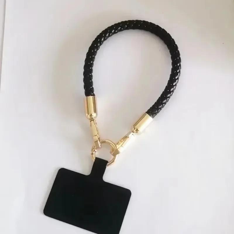 Phone Lanyard Short Wrist Band Thicken Braided Strap Coarse Nylon Lanyard Strap Wrist Chain Pendant Anti-Lost Rope Metal Button