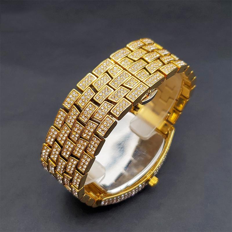 Hip Hop Full Diamond Men's Watch Luxury Sport Fashion Orologio Uomo with Stainless Steel Band Simple Style for New Age Herren