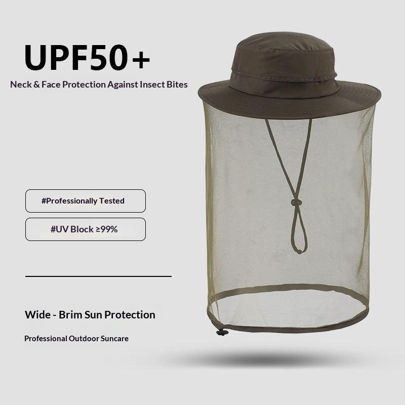 High Quality Summer Outdoor Anti-mosquito Fishing Hat Sun Protection Breathable Mesh Waterproof Nylon Face Cover