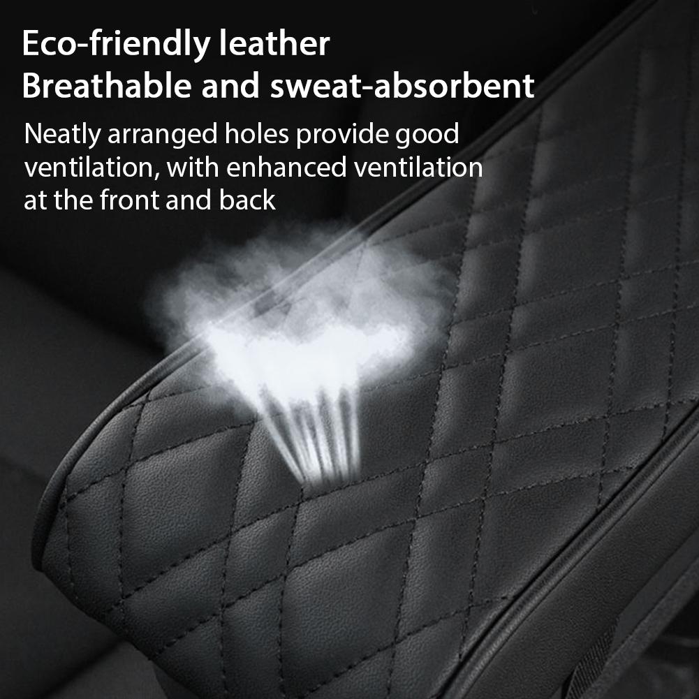 Cuir PU Tapis d'Accoudoir de Voiture Coussin de Protection Repose-Bras de Console Centrale Universel Mousse à Mémoire Repose-Bras Auto Couvercle de Coussin Boîte de Rangement