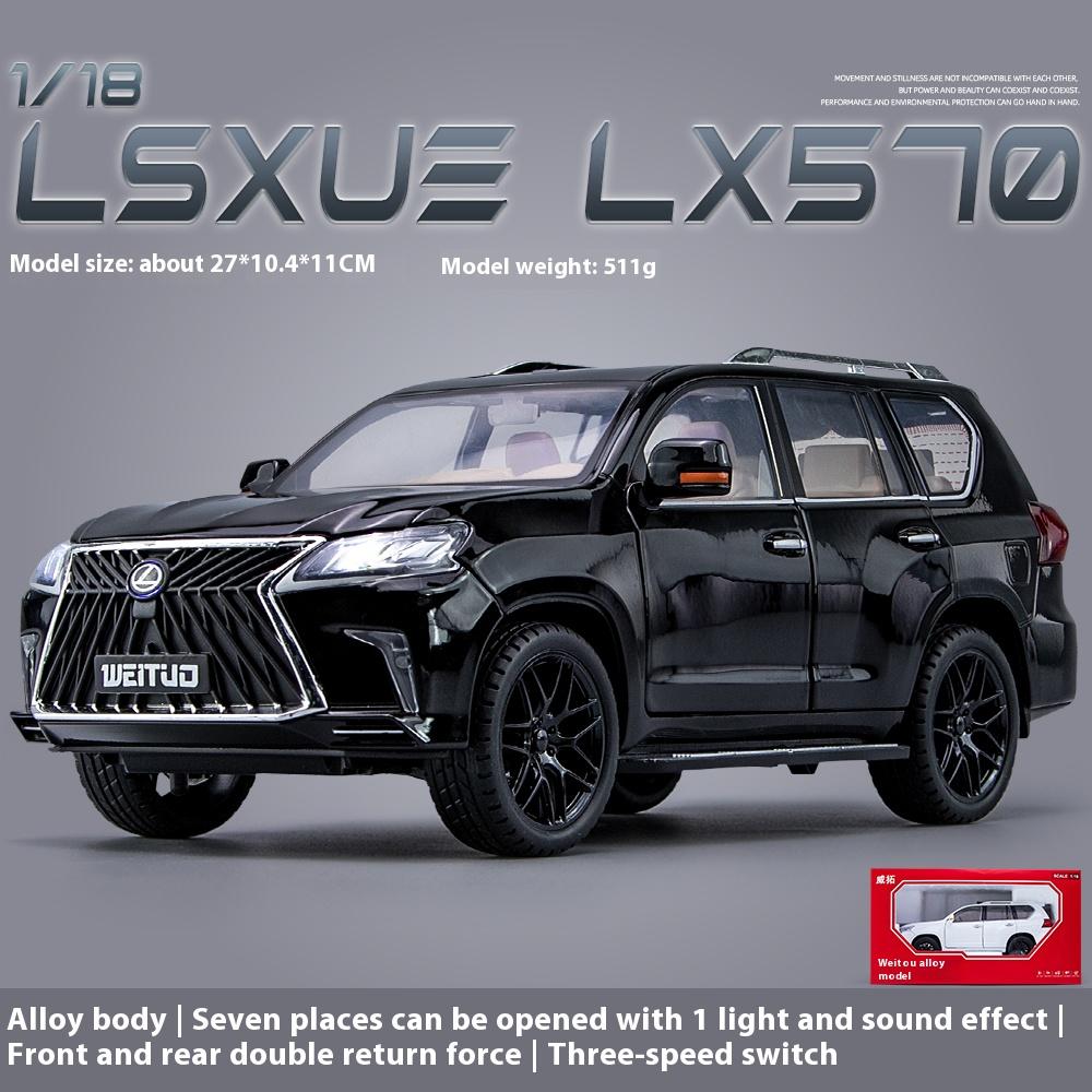 Stor 1/18 Skala Lexus LX570 Offroad SUV Metalllegering Støpt Bilmodell Kjøretøy Dekorative Trendy Ornamenter for Venn Gave Bursdag
