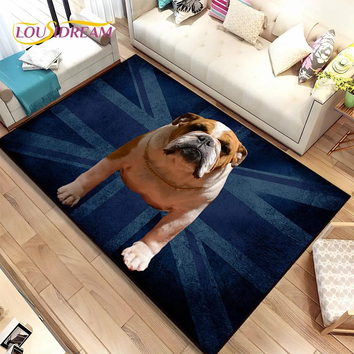 

Мультяшний французький пітбуль, собака, килимок для домашніх тварин, килимок для дому, вітальні, дитячої спальні, дивана, килимок, нековзкий килимок 40x60cm(15x23in)