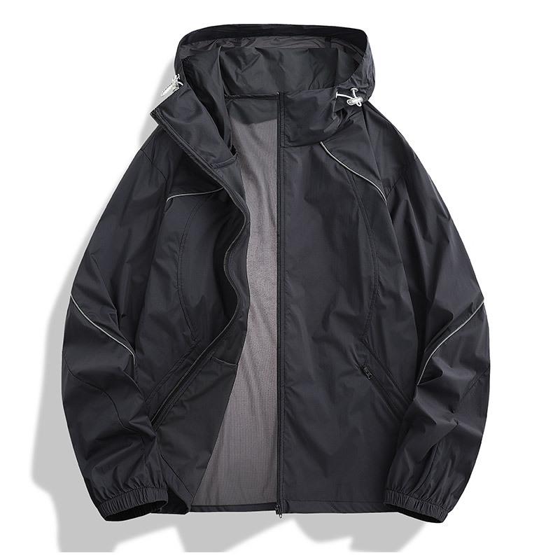 Men Women Lightweight Breathable Ice Silk Summer UV Protection Jacket Sporty Coat Anti-Uv Long Sleeve Zipper Skincoat