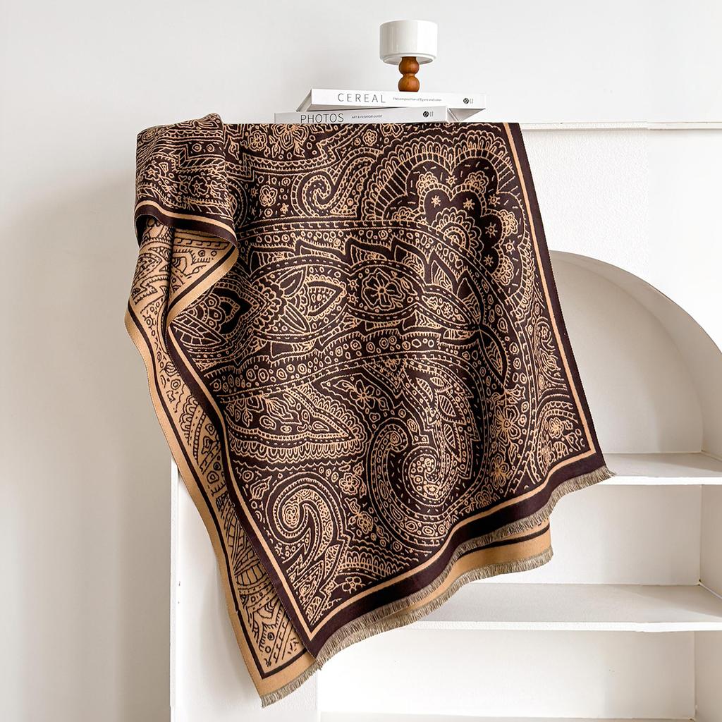 New Fashion Cashmere Women Paisley Print Double-sided Scarf Winter Warm Elegance Shawl Pashmina Female Outdoor Scarves
