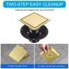 Square Shower Floor Drain 4 Inch Bathroom Drain with Easy Clean Strainer Square Bathroom Drain Simple Installation