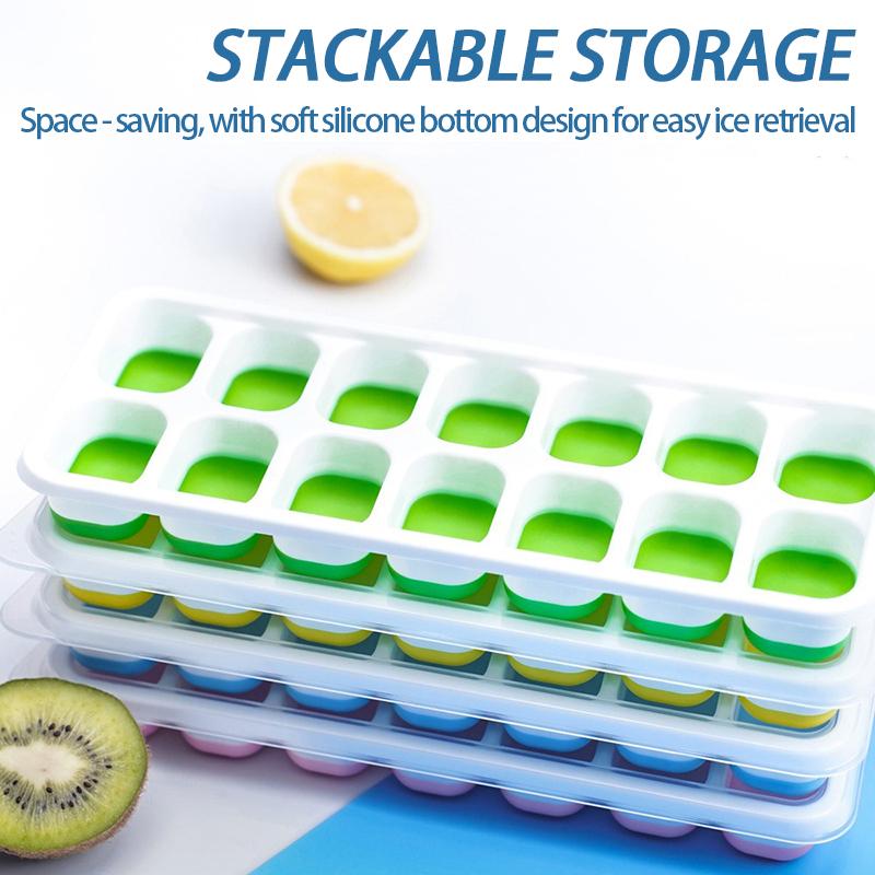 14-Grid Food Grade Square Ice Tray Mold Silicone Ice Molds Easy Release Iced Drink Making DIY Kitchen Gadget BJL007