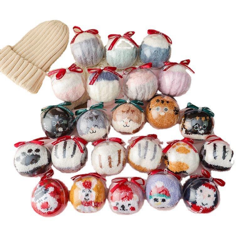 Damen Korallfleece Wintersocken - Nicht fusselnd, Fleecegefüttert, Gemütlich Cartoon Weihnachtsgeschenk