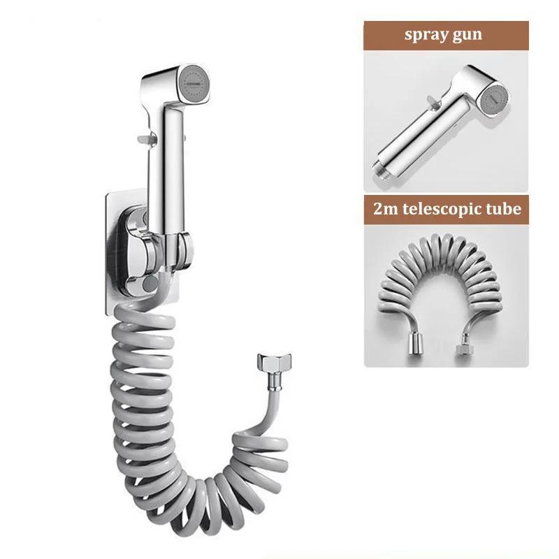 1 In 2 Out Flush Spray Gun Faucet Toilet Companion Bidet Booster Nozzle Bathroom Flush Gun High Pressure Household