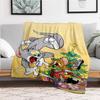 Tom & Jerry Christmas PosterBlanket Flannel Throw Blanket for Sofa, Bed, Travel, Camping, Office
