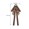 Vintage Brown Plaids Ribbon Pre Tied Bowtie Brooch Pin Women Corsage Shirt Jabot Collar Uniform Bowknot Necktie Clip