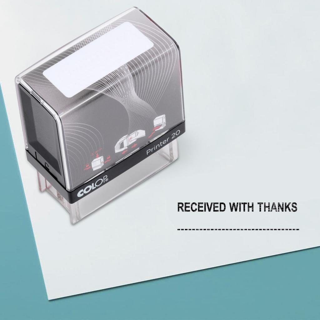 RECEIVED WITH THANKS Self Inking Rubber Stamp Custom Colop Office Stationary P20 Mini
