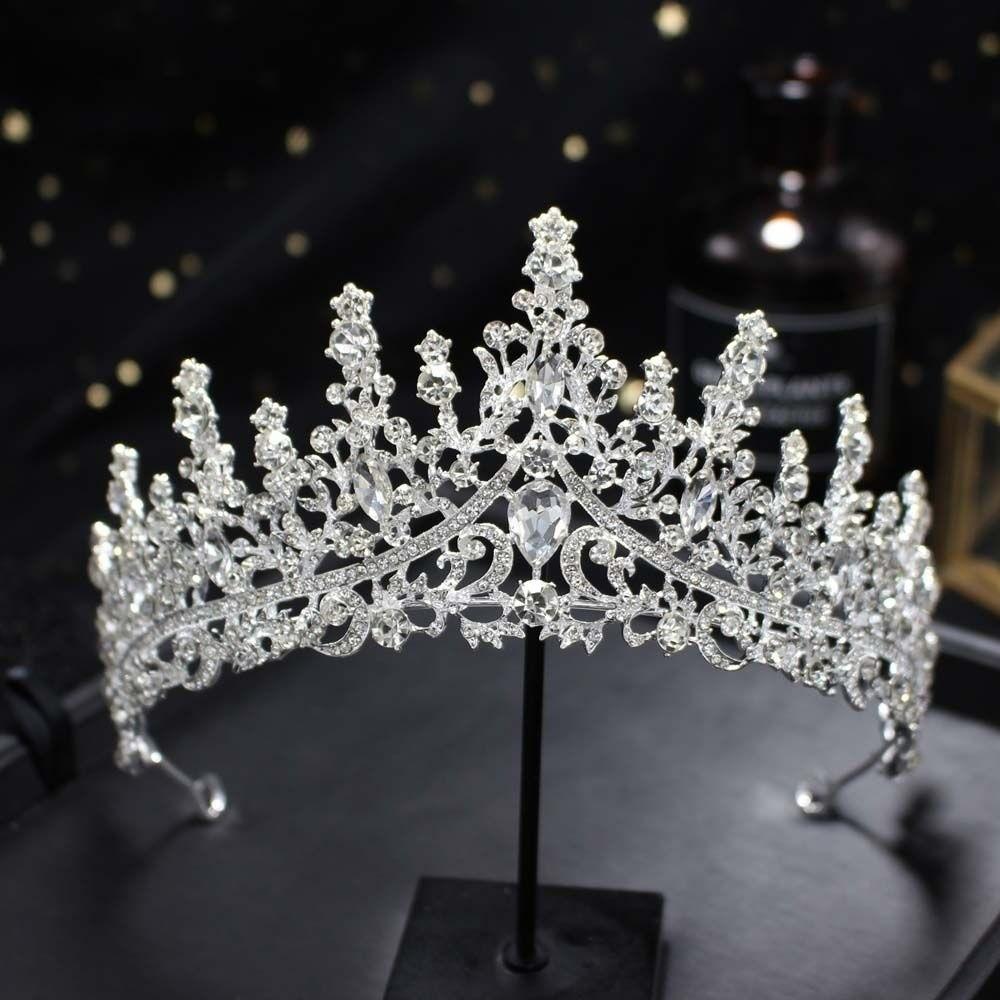 Metal Baroque Crown Queen Party Pageant Rhinestone Crown Exquisite Princess Tiara  Girls Headband