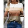 Oberteile für Damen Geometrisches Muster Print Rundhals Langarm T-Shirt Herbst Lässig Schlanker Pullover Damen Langarm Oberteil