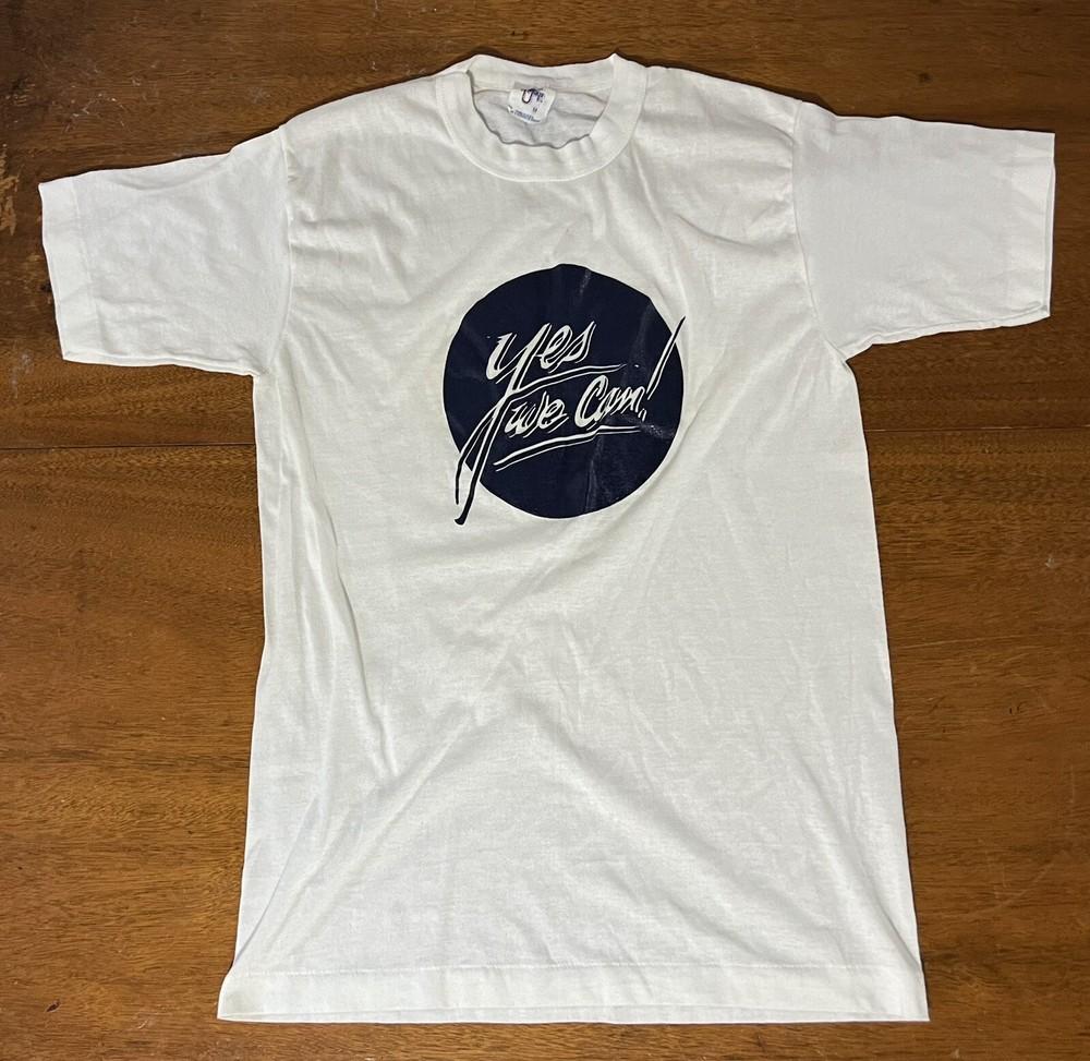 Vintage Single Stitch Yes We Can Tee Jays White T-Shirt Medium 70s 80s Unisex T-Shirt