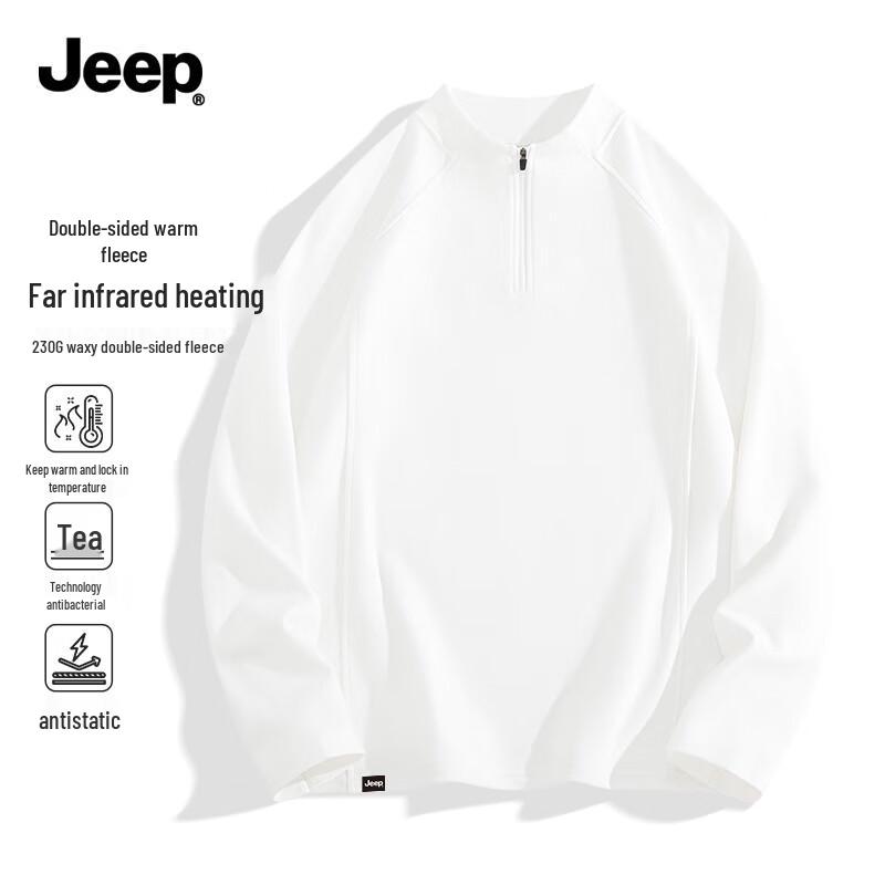 JEEP Men s Thermal Fleece-Lined Stand-Collar Long Sleeve Base Layer T-Shirt L