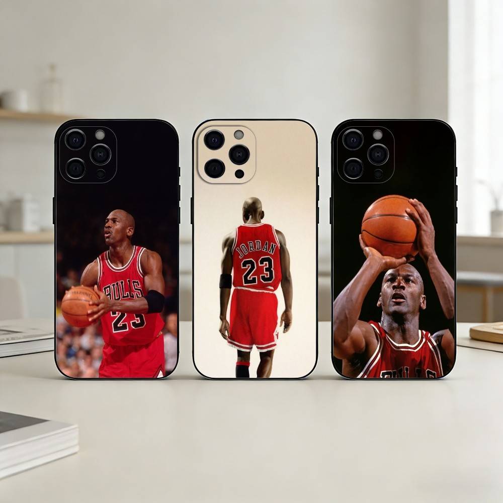 basketball michael J-jordan Phone Case For iPhone 17,16,15,14,13,12,11 Plus,Pro Max,SE4Soft Silicone Black Cover