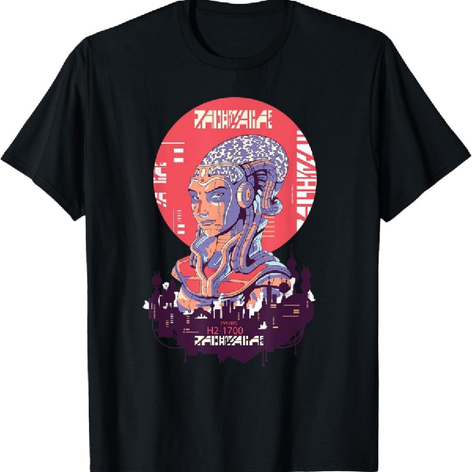 

Cyberpunk Paris France Graphic Design T-Shirt S